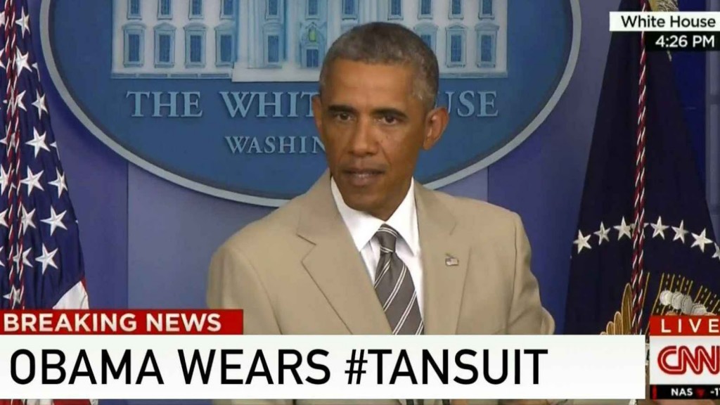 Obama in Tan Suit