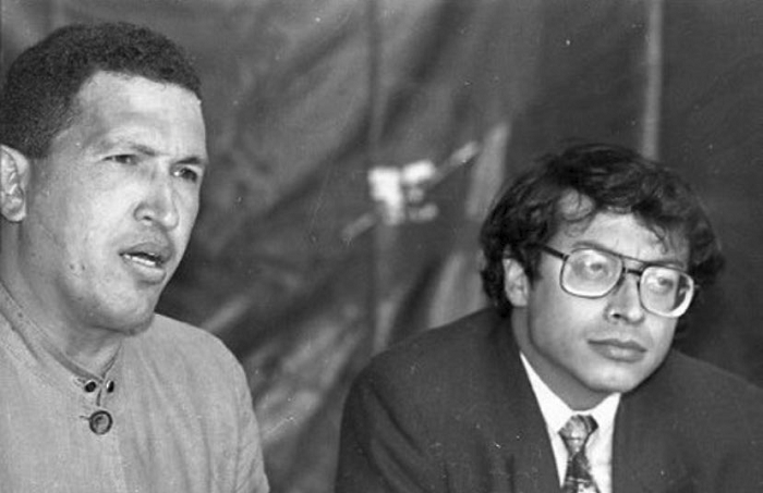 Petro (on right) with Hugo Chavez in July 1994