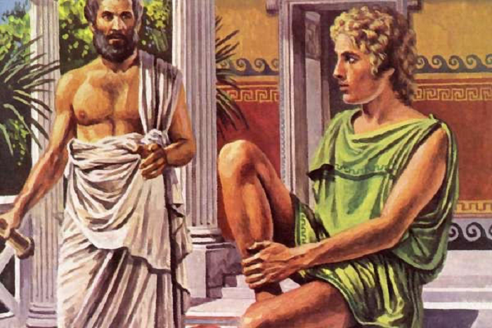 Aristotle and his student, young Alexander